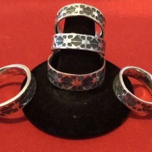 Unisex 925 Ring with turquoise insets